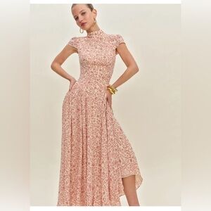 Reformation Pink Floral Midi Dress